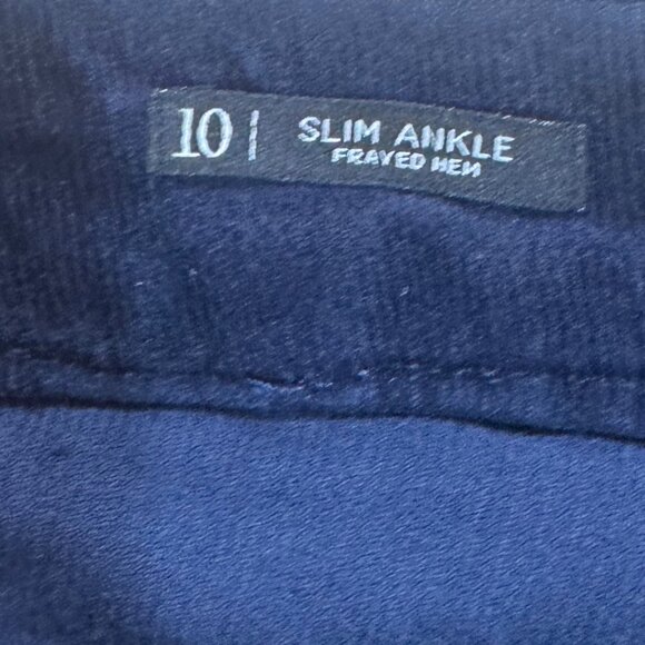 Talbots Corduroy  Flawless Five Pocket Slim Ankle Pants Navy Blue Size 10 - Picture 8 of 8